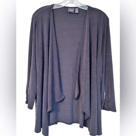 Travelers by Chico's Jackets & Blazers - Chico’s Travelers dark gray open front drape cardigan, Chico’s size 2